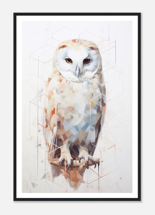 Geomagical Owl Poster : A Captivating Blend of Geometry and Nature