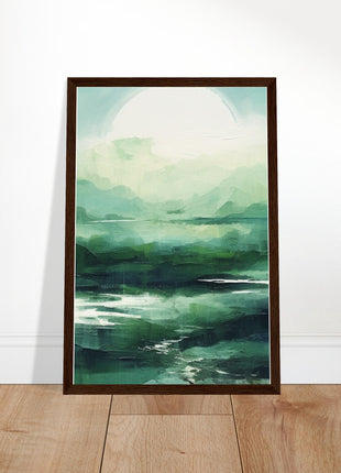 Green abstract sunrise landscape poster (part 2 of 3)