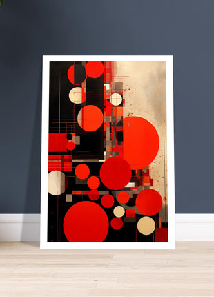 Rode abstracte poster