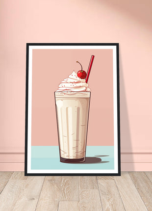 Vintage milkshake kitchen poster