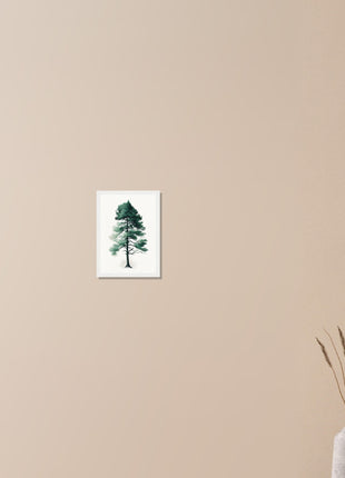 Minimalist tree on white background poster