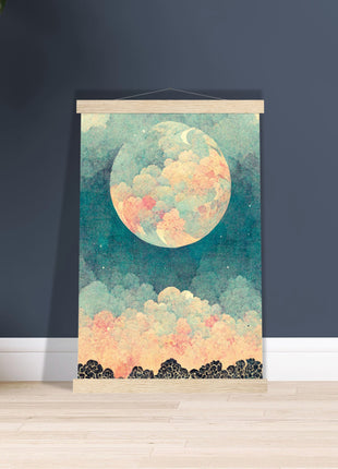 Moon with orange hue poster