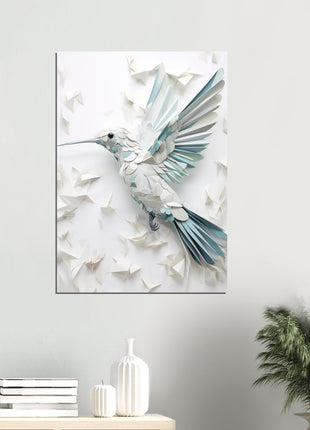 Geometric hummingbird poster