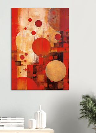 Rode abstracte poster