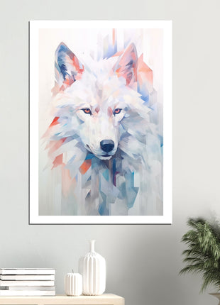 Poster mit weißem Wolf