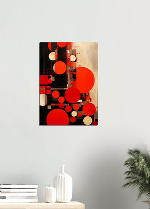 Red circular geometry poster