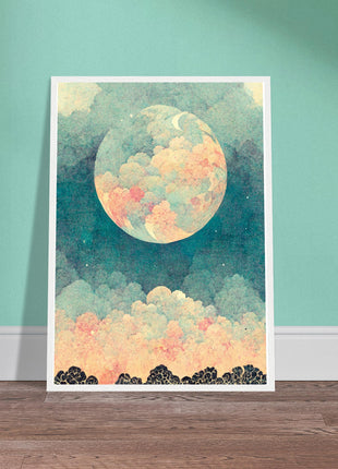 Moon with orange hue poster