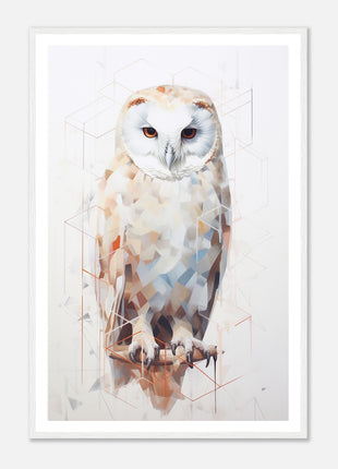 Geomagical Owl Poster : A Captivating Blend of Geometry and Nature