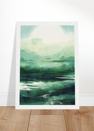 Green abstract sunrise landscape poster (part 2 of 3)