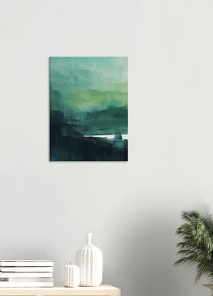 Green abstract sunrise landscape poster (part 1 of 3)