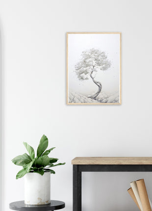 White tree painting poster