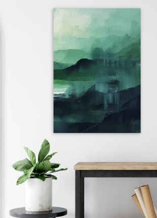 Green abstract sunrise landscape poster (part 3 of 3)