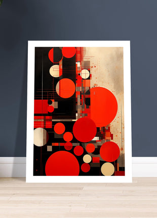 Rode abstracte poster