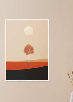 Herfstzon landschap poster