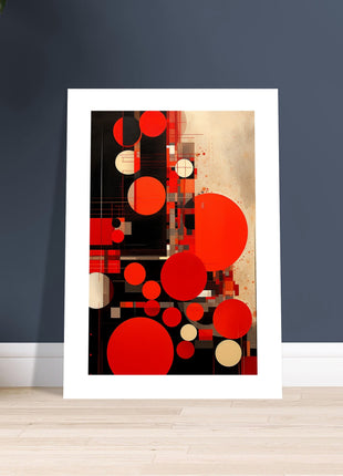 Rode abstracte poster