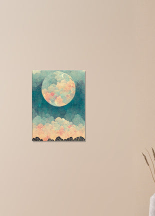 Moon with orange hue poster