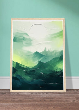 Abstract green painted landscape print (part 2 of 3)