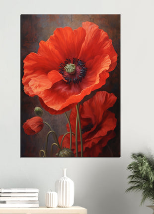 Red poppy flower poster