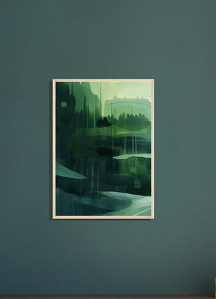 Green abstract landscape poster (Part 1 of 3)