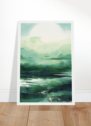 Green abstract sunrise landscape poster (part 2 of 3)