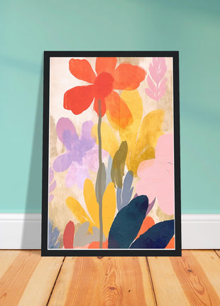 Colorful flower retro poster