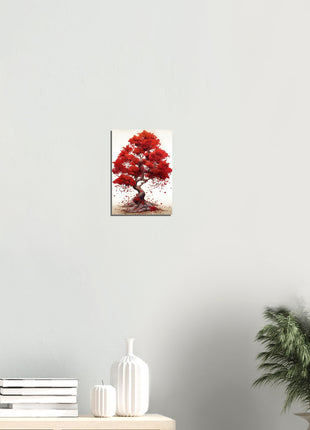 Red tree drawing poster