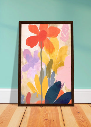 Colorful flower retro poster