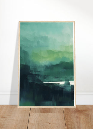 Green abstract sunrise landscape poster (part 1 of 3)