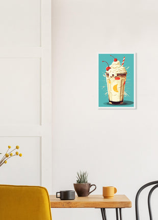 Retrol milkshake kitchen poster