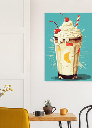 Retrol milkshake kitchen poster