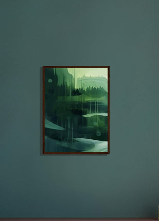 Green abstract landscape poster (Part 1 of 3)