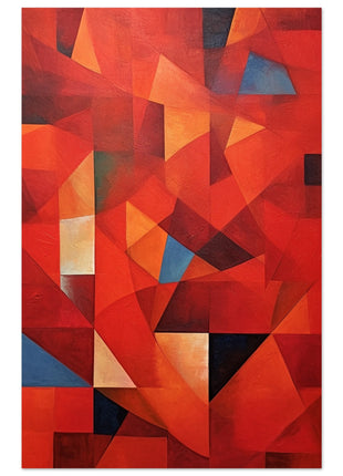 Red abstract geometric poster