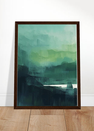 Green abstract sunrise landscape poster (part 1 of 3)