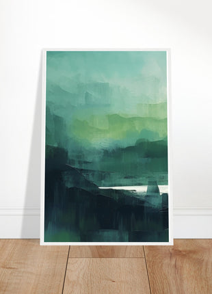 Green abstract sunrise landscape poster (part 1 of 3)