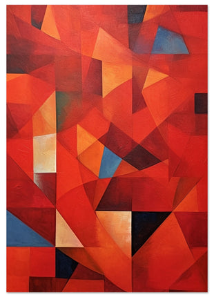 Red abstract geometric poster