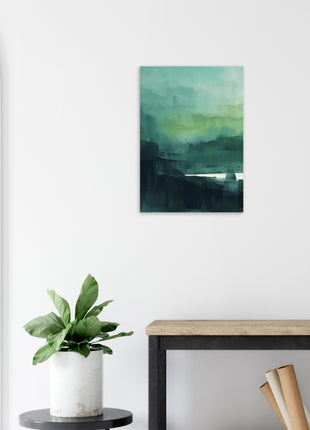 Green abstract sunrise landscape poster (part 1 of 3)