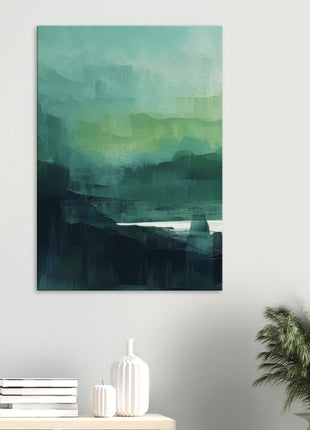 Green abstract sunrise landscape poster (part 1 of 3)