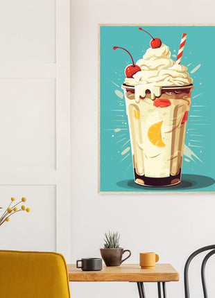 Retrol milkshake kitchen poster