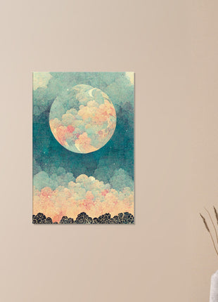 Moon with orange hue poster