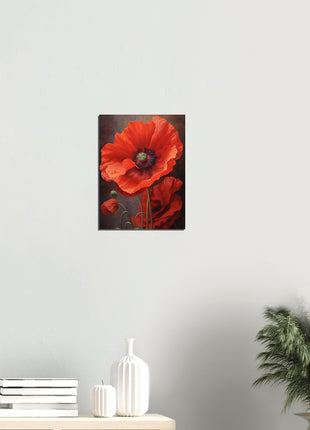 Red poppy flower poster