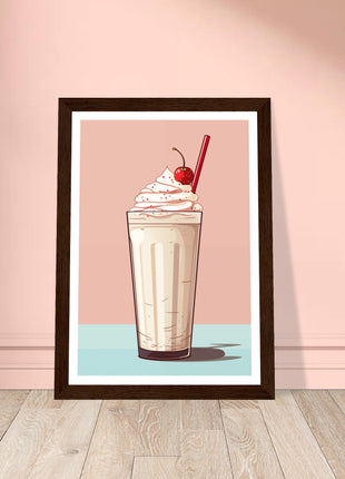 Vintage milkshake kitchen poster