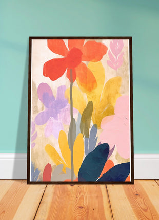 Colorful flower retro poster