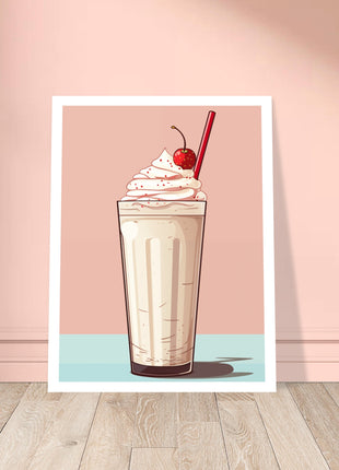 Vintage milkshake kitchen poster