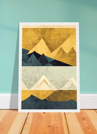 Abstract Mountain Poster - Yellow tones