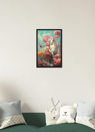 Girl with her unicorn poster