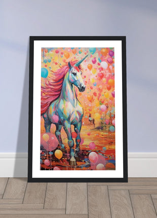 Colorful unicorn kids poster