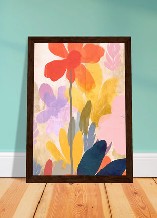 Colorful flower retro poster