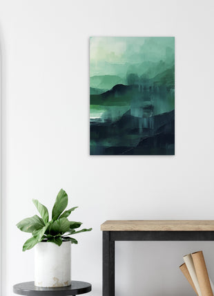 Green abstract sunrise landscape poster (part 3 of 3)