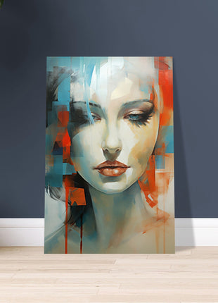 Modern poster - Lady in blue and red