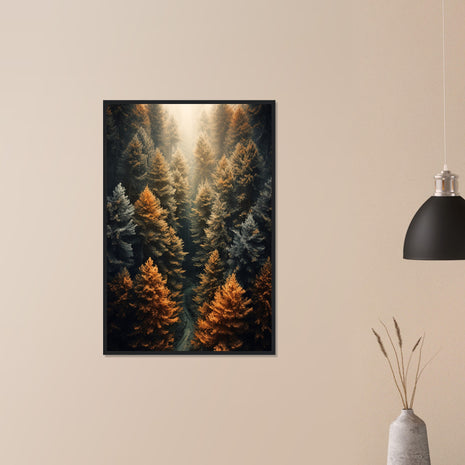 "Golden Pines in Forest Light" Art Print